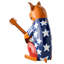 Statue de chien patriotique en métal avec guitare