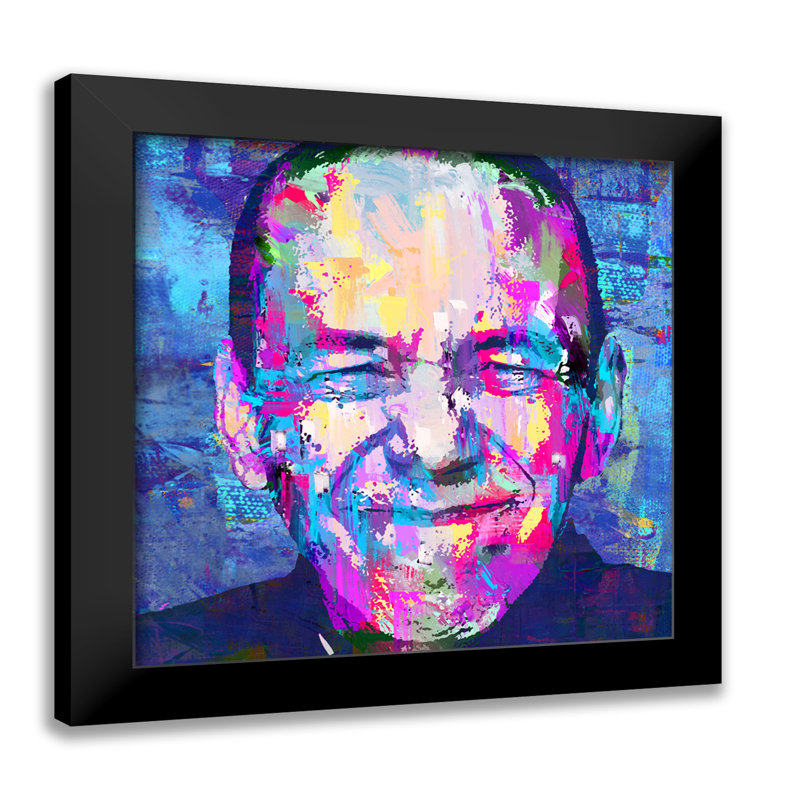 Gilbert Gottfried, Pop Art-estampe numérique sur papier avec cadre noir carré, H 26 po x l 26 po x P 2 po