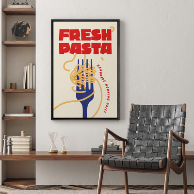 «Fresh Pasta Kitchen Decor», reproduction d'art sur toile encadrée pour chambre principale