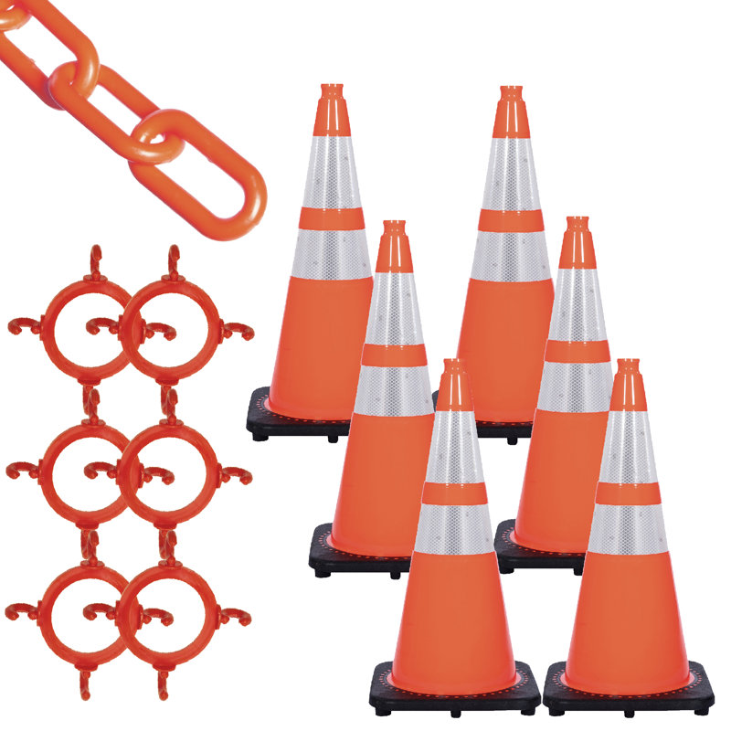Mr. Chain 28'' H x 14'' W HDPE And PVC Stanchion System