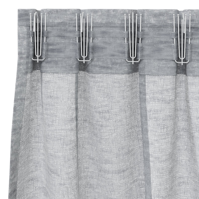 Suzzy Semi Sheer Curtain, 140cm Width x 140cm Drop, Dark Grey