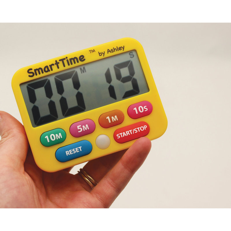 Compact Black and White Digital Timer with Large Screen