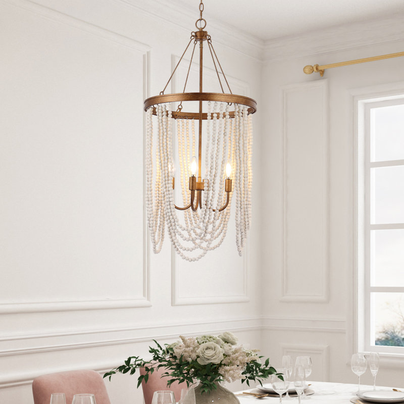 Lustre empire unique et remarquable à 4 lumières avec accents perlés Advith