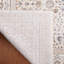 Tapis oriental en polyester / viscose tissé à la machine Sorrels en ivoire / gris / beige-1152792693