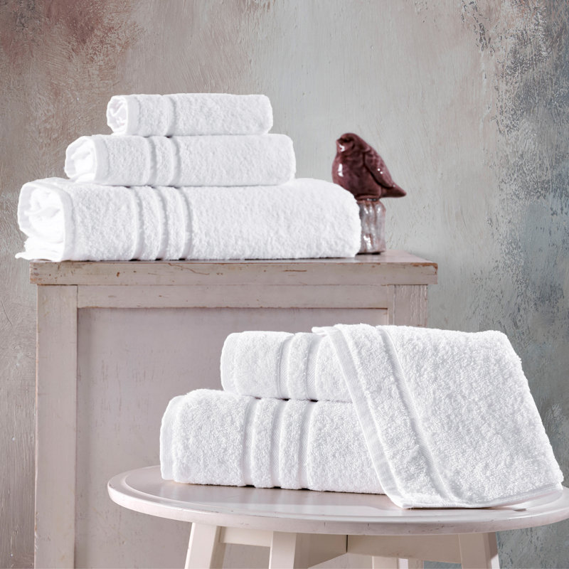 Ensemble de serviettes de bain pour salle de bain Biskoupky, Blanc