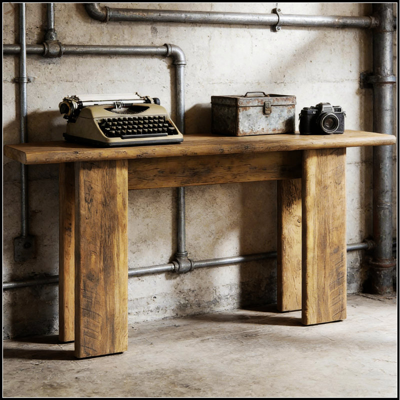Rustic Style Couch Table, Console Table With Storage, Hallway Stand For Modern And Traditional Interiors