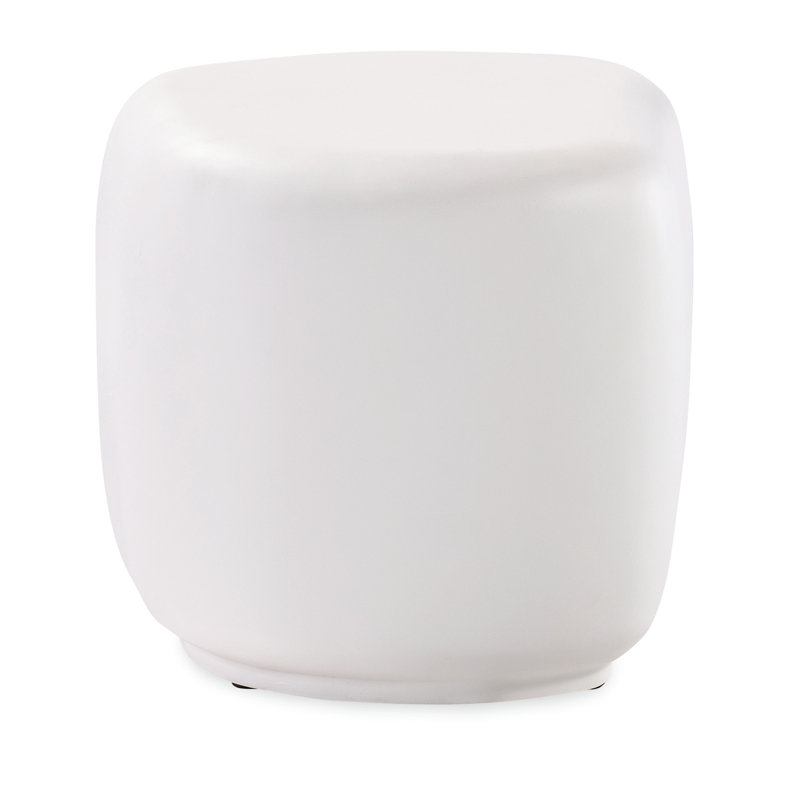 Bazaar 19'' GFR Concrete Outdoor Side Table, White