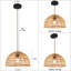 Luminaire suspendu en dôme de bambou à 1 lumière Amina