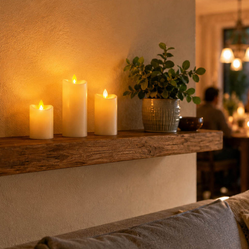 3-Pack Multi-functional Remote Flameless Candles (S/M/L)–Lively Realistic Flicker, Adjustable Timer & Brightness