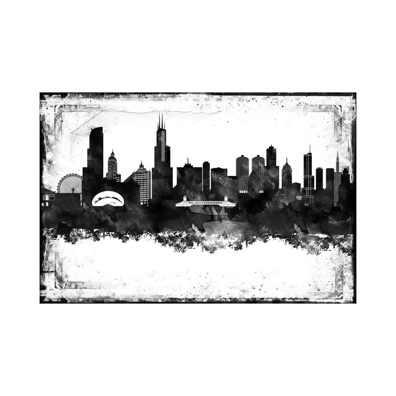 Chicago Skylines - Wrapped Canvas Painting, 66.04 cm H x 45.72 cm W