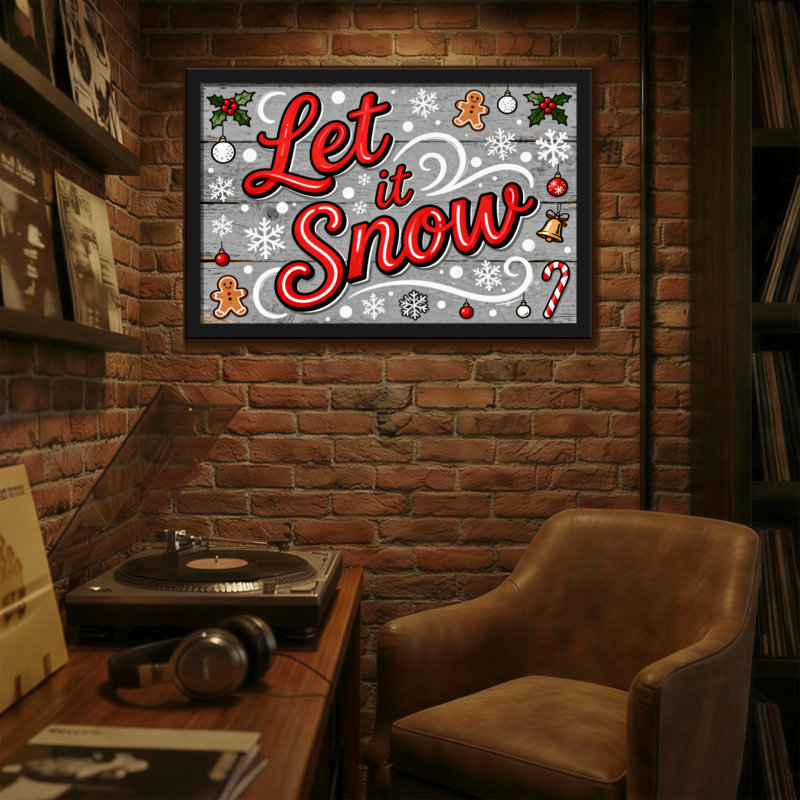 Motif de Noël «Let It Snow Christmas», H 16 po x l 24 po