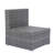 Ensemble de canapé modulaire de patio 8 pièces gris avec boîte de rangement et plateau de table en verre transparent