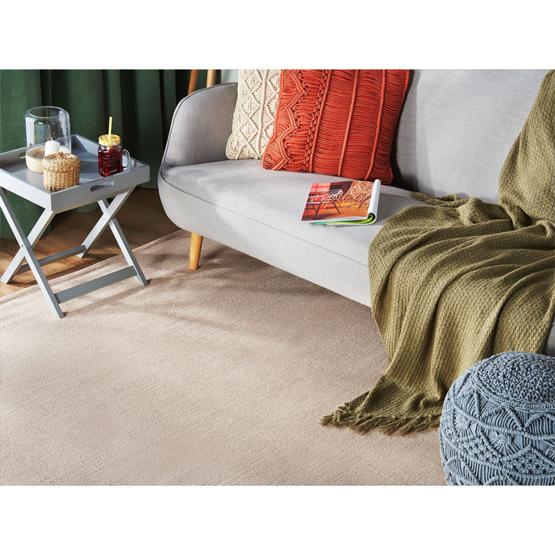 Derince Solid Colour Cotton Area Rug, Rectangle 160 x 230cm