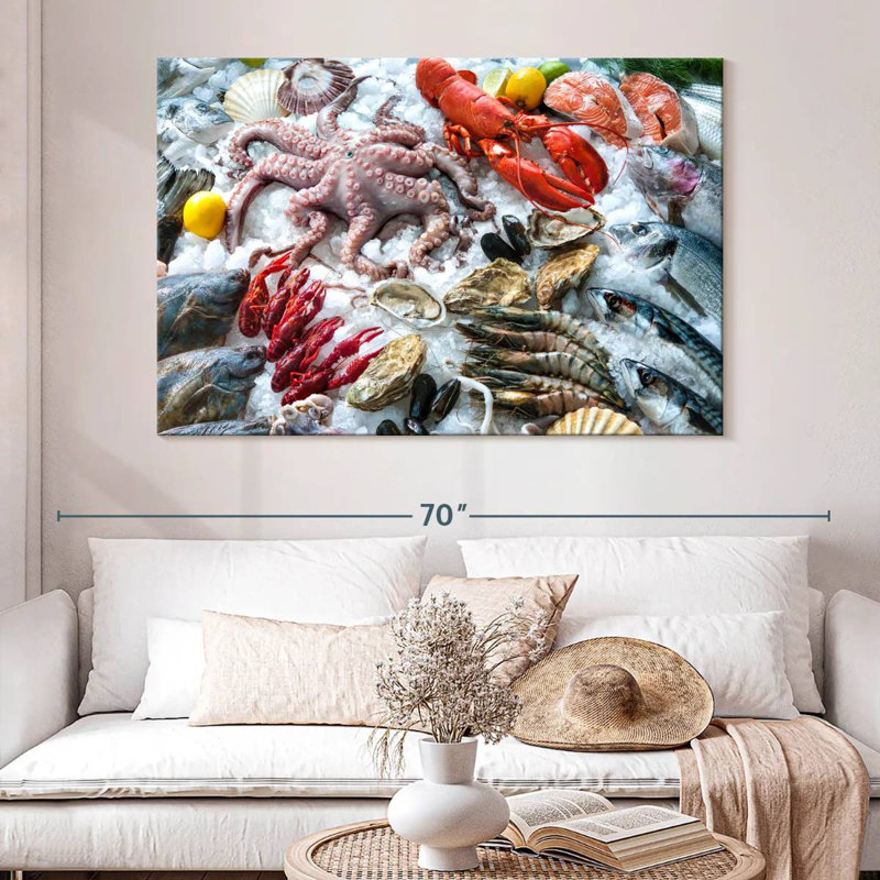 Plateau de fruits de mer frais, H 34 po x l 51 po