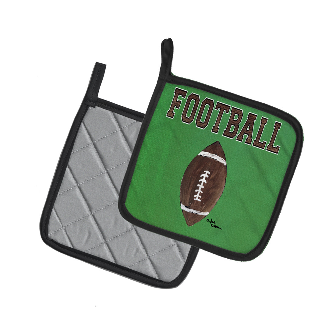 Caroline's Treasures Football Floral Polyester Potholder (Set of 2) Caroline's Treasures