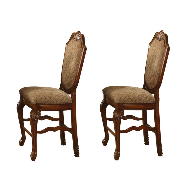 Aminur Upholstered Counter Height Stools, Cherry