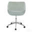 Chaise de travail contemporaine en métal chromé et tissu vert clair