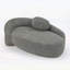 Canapé paresseux moderne simple ovale avec accoudoirs latéraux et coussin pour espaces compacts-1736250233