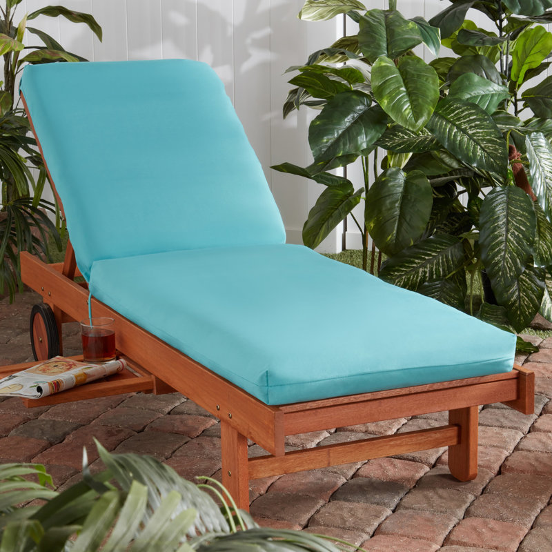 Outdoor Chaise Lounge Chair Cushion, Teal