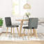  2 chaises de salle à manger en tissu gris foncé