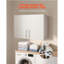 Armoire de buanderie murale à 2 niveaux avec tablette réglable, rangement de 32 po, parfaite pour l'organisation de la salle de bain et de la cuisine