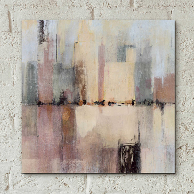 «City Strata I» par Victoria Borges, art mural acrylique, H 12 po x l 12 po x P 0,13 po
