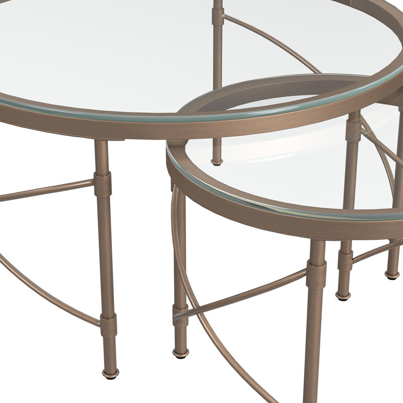 Post Up Glass Top Nesting Coffee Table