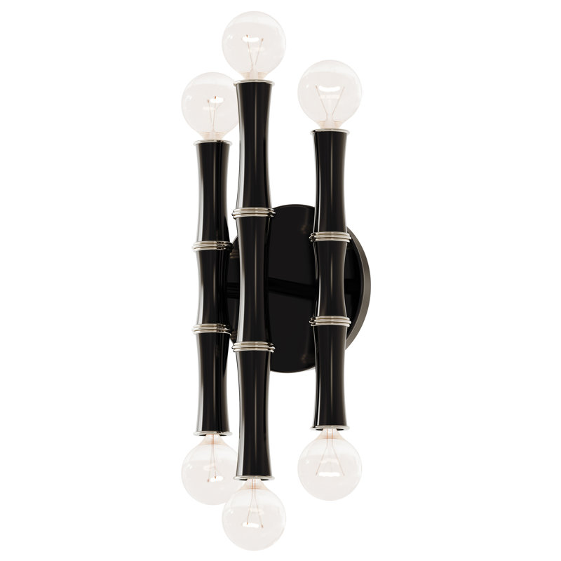 Kane Flush Mounted Sconce, Obsidian Glazed/Polished Nickel