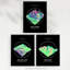 Neon Scottish Hill and Mountain Maps Ben Lawers Aberfeldy 3 Piece Wall Art-88622411