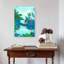 Jungle Girl Abstract Palm Tree Bird Flamingo Forest Landscape Wall Art Print-407258358