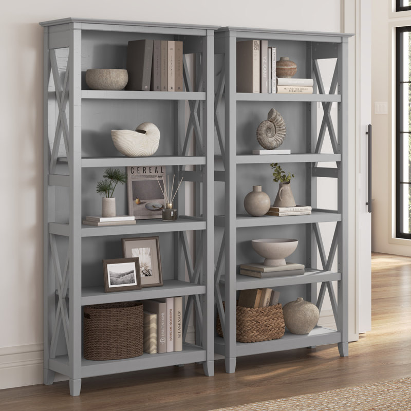Huckins 66" H x 32" W Standard Bookcase, Cape Cod Gray