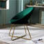 Chaise rembourrée en velours, base en métal doré, dossier incurvé relaxant, structure de traîneau, instrument de protection du sol, chaise l 28 po x P 31,5 po avec base de ton or fiable - confortable-27610941