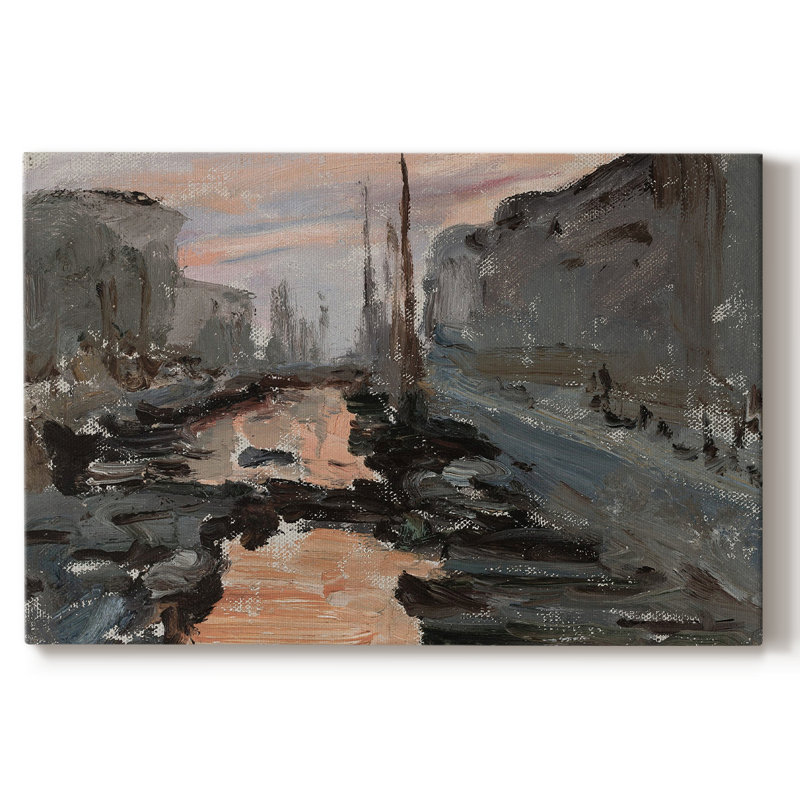 Paysage rétro - CDXCIX - Reproduction sur toile tendue, H 41 po x l 61 po