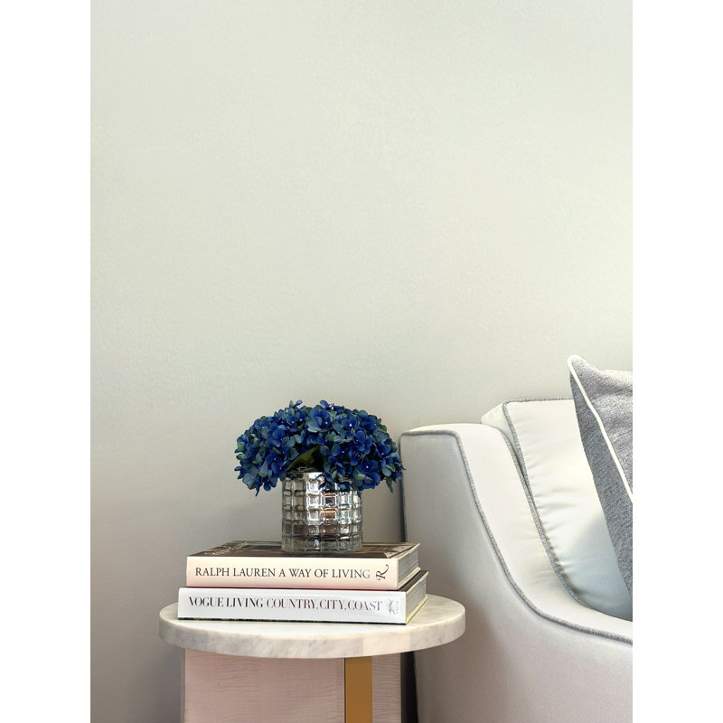 Carruth Hydrangea Floral Arrangement in Vase, Blue