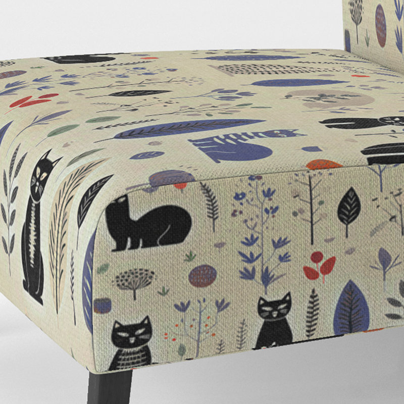 Fauteuil de chambre rembourré d'apparence décontractée Minimalist Forest, Ivoire / crème / beige