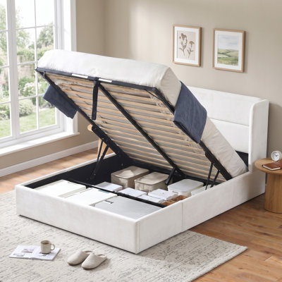 Lit plateforme tapissier avec rangement Gaillarde
