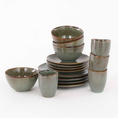 Cecy Handmade Ceramic Dinnerware Set 16 Piece - Service for 4