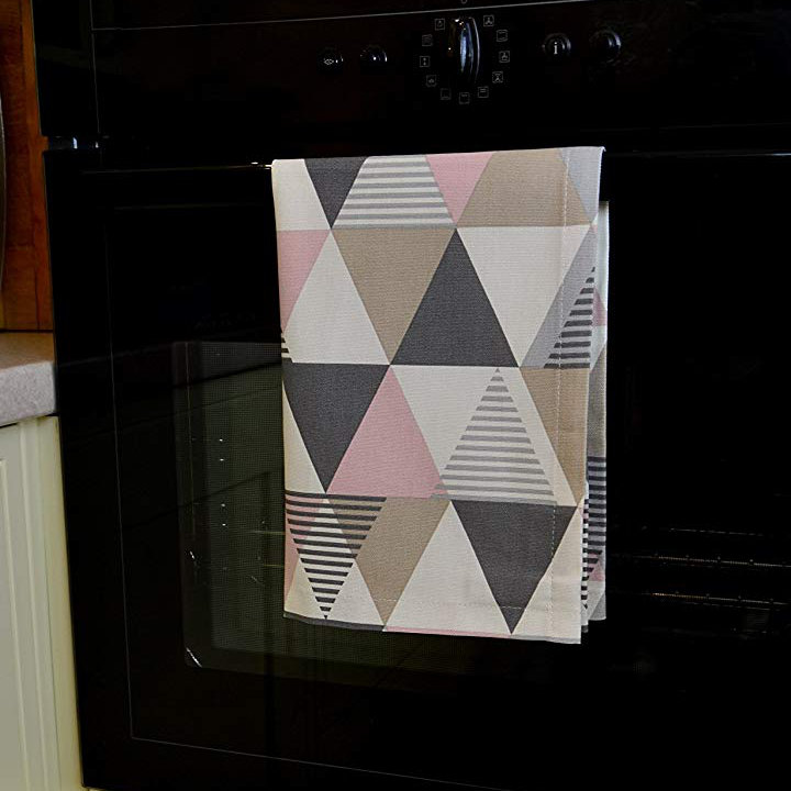 Amelia Cotton Jacquard Kitchen Towel, Blush Pink