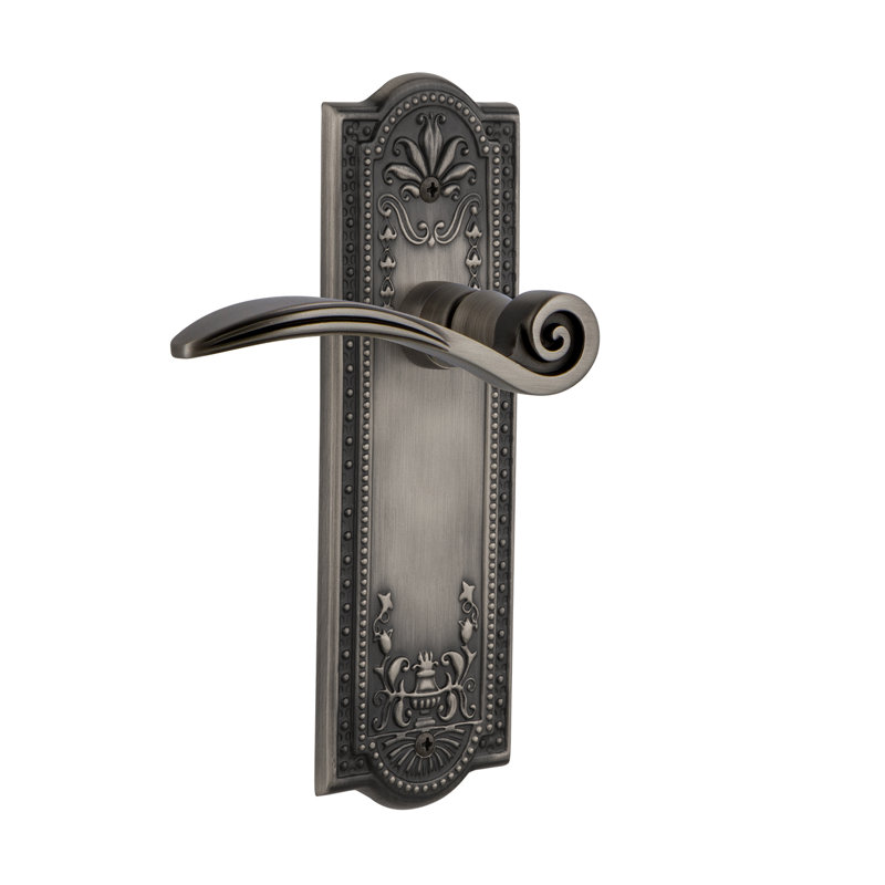 Meadows Plate Privacy (Bed & Bath) with Swan Lever, Antique Pewter, 2.375"