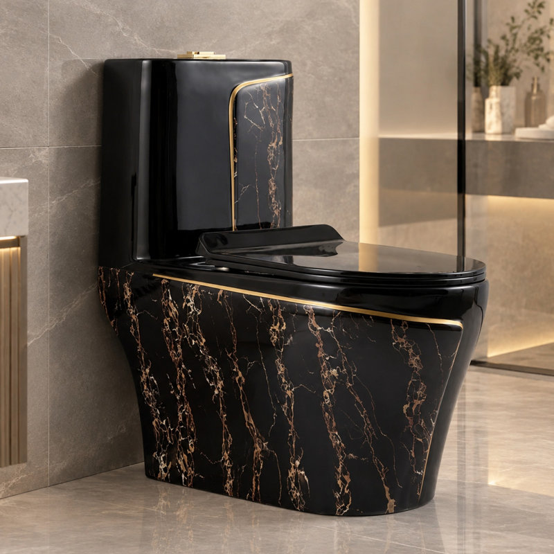 Toilette monobloc allongée silencieuse et anti-odeur 1,85 gallons par minute Gpf (siège inclus)