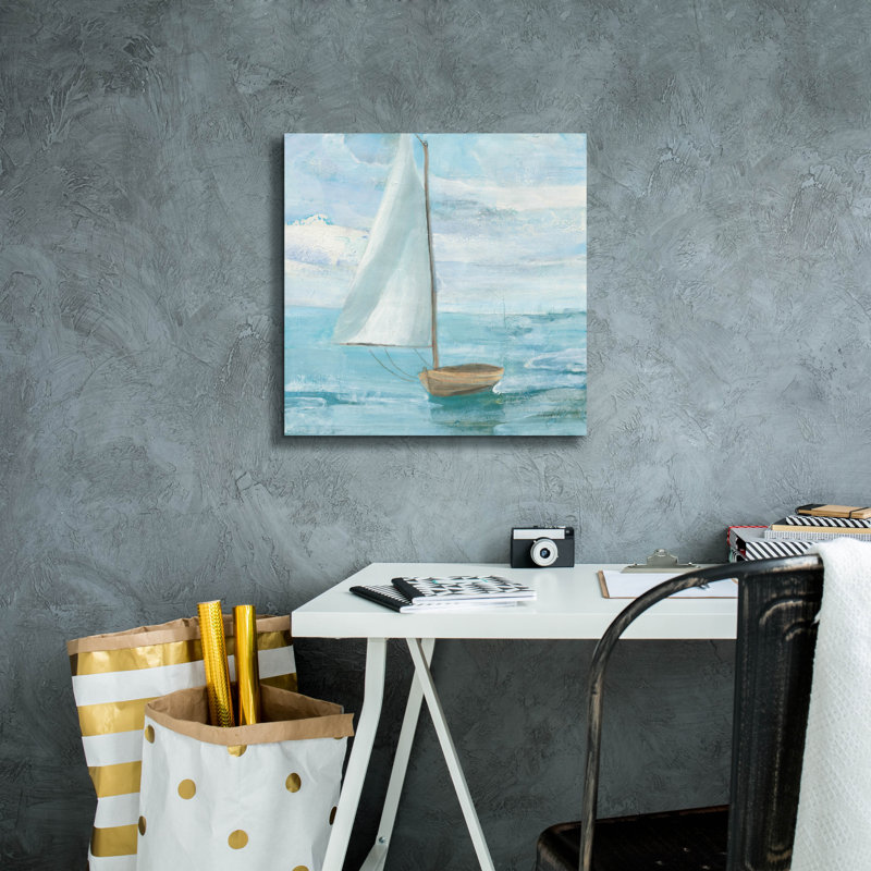 «Silver Sail Bright» par Albena Hristova, art mural sur toile, 18 po x 18 po