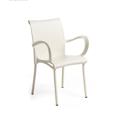 Achaia Stacking Patio Dining Armchair with Cushion