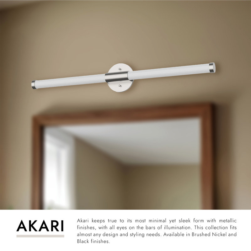 Akari 1 - Light LED Bath Bar, Black