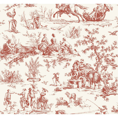 Manosque, Seasons Toile, 27' L X 27" W Wallpaper Roll