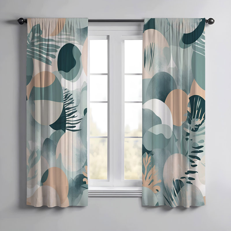 Paire de rideaux semi-transparents en polyester Dushawn, L 20 po x L 52 po