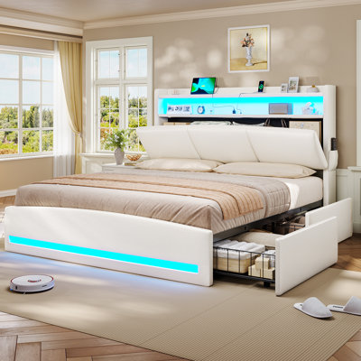 Upholstered Platform Storage Bed