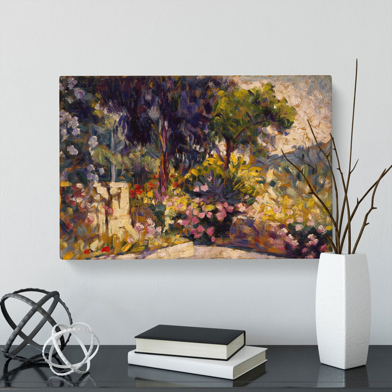 Flowered Terrace by Henri-Edmond Cross - Wrapped Canvas Painting, 50cm H x 76cm W x 3cm D