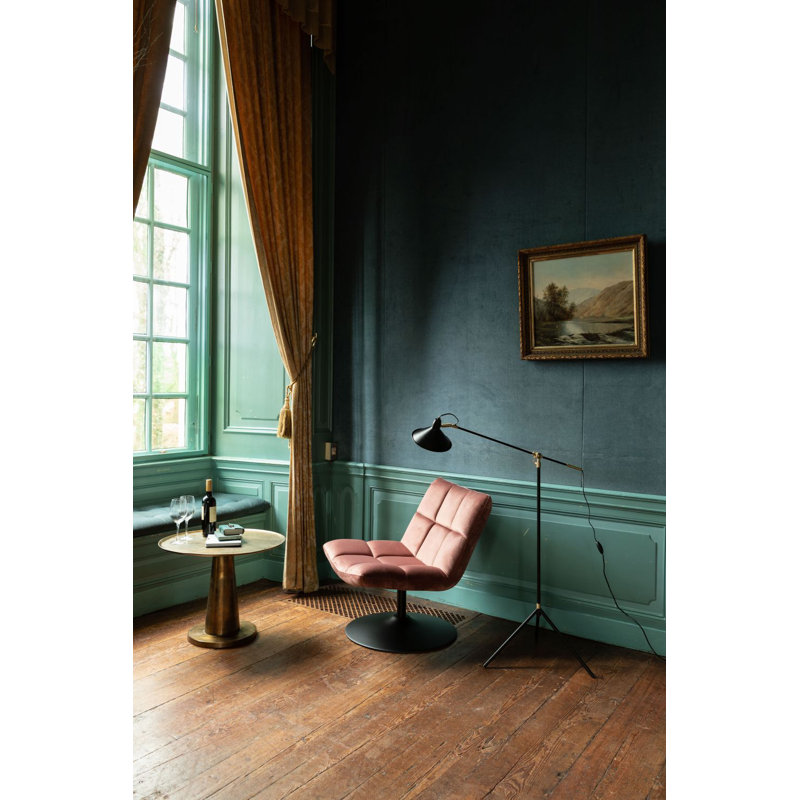 Bar Swivel Lounge Chair, Golden Brown Velvet