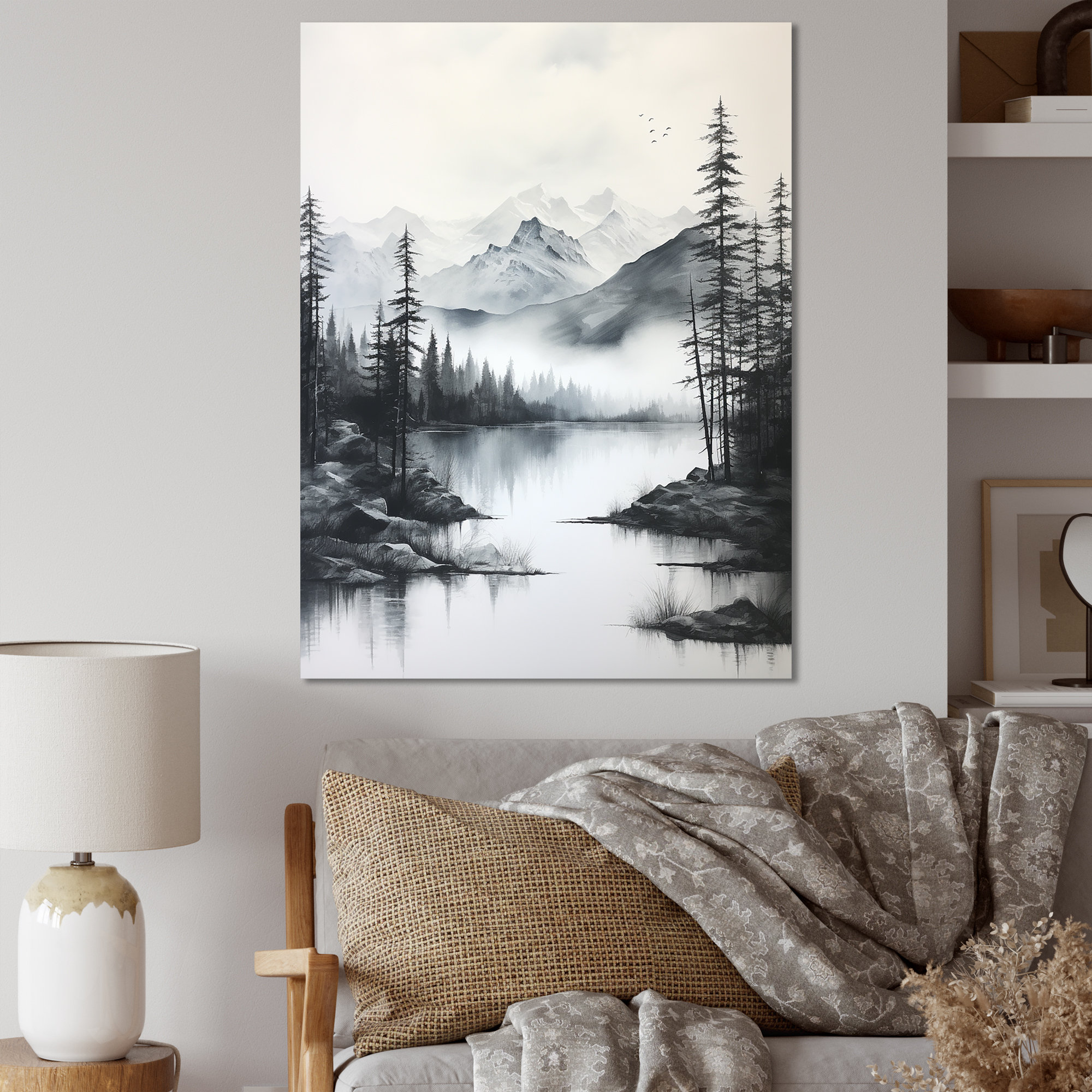 Millwood Pines Bejtullah Grey Green Minimalism Forest Reflections On ...