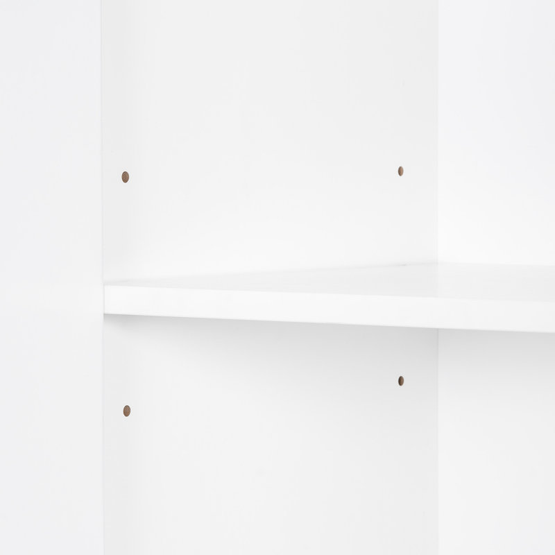 Bathroom Storage In White With Two Laundry . Board, Painted. Adjustable Shelf & User- Storage. Doors And Drawer For Easy Access Organization Hygienic A Clean Tidy